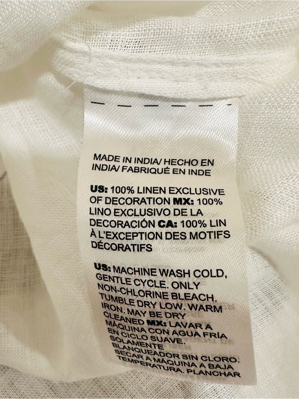 Chico's White 100% Linen Flower Embellished Ruffle Blouse Shirt Top Size 0 US 4 - Picture 6 of 9